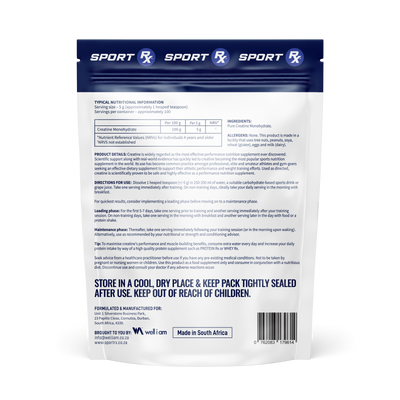 100% Pure Creatine Monohydrate (500g)