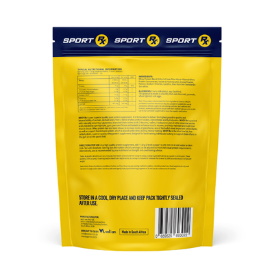 Yellow package with Sport Rx branding on a white background