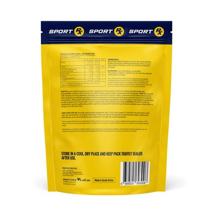 Yellow package with Sport Rx branding on a white background