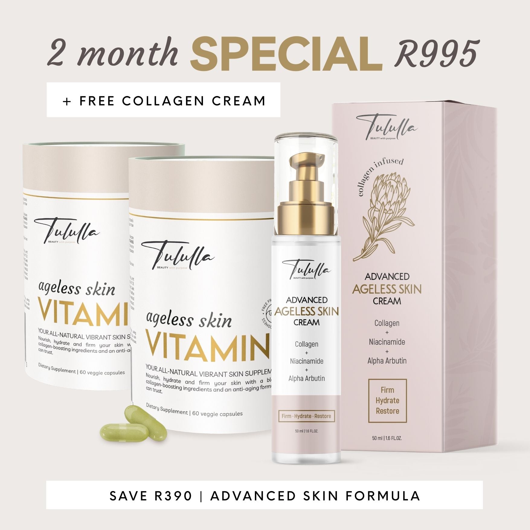 2 x Skin VITAMINS + Collagen Cream