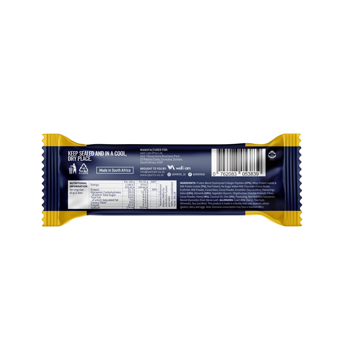 SPORT Rx | Real Food Bar | Choc Peanut