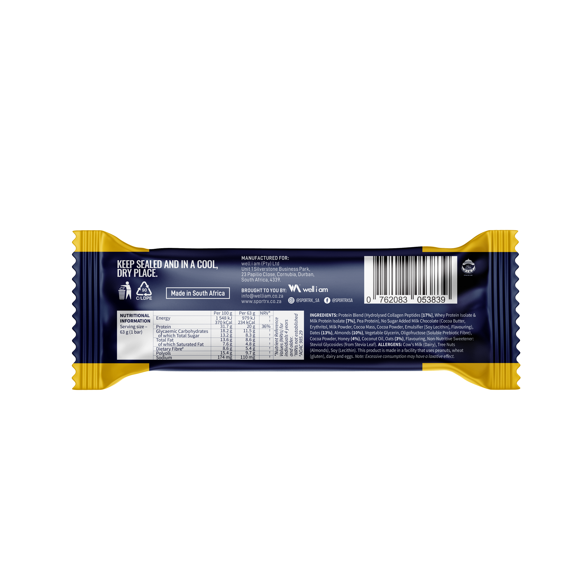 SPORT Rx | Real Food Bar | Choc Peanut