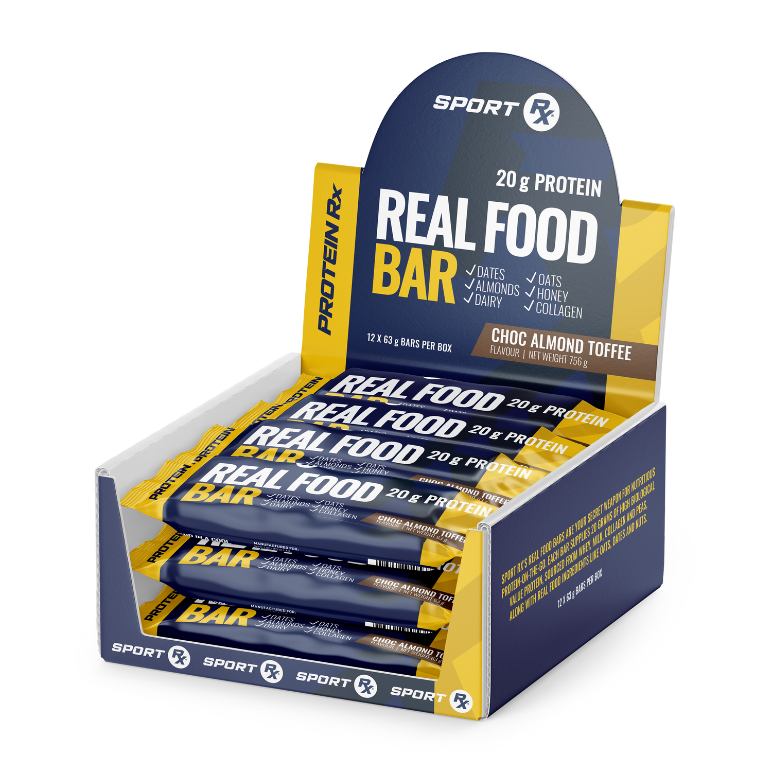 SPORT Rx | Real Food Bar Shipper | Choc Almond Toffee