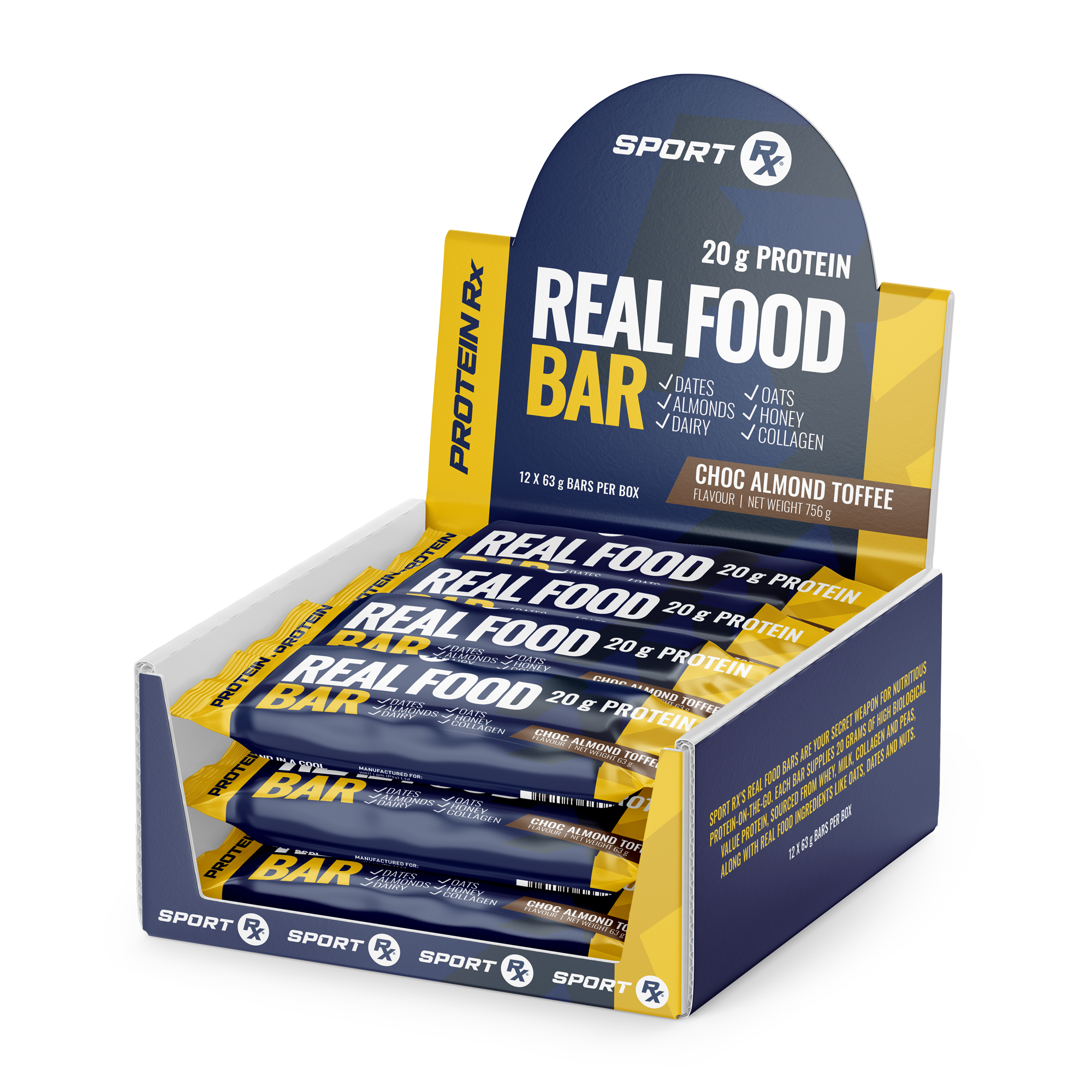 SPORT Rx | Real Food Bar Shipper | Choc Almond Toffee